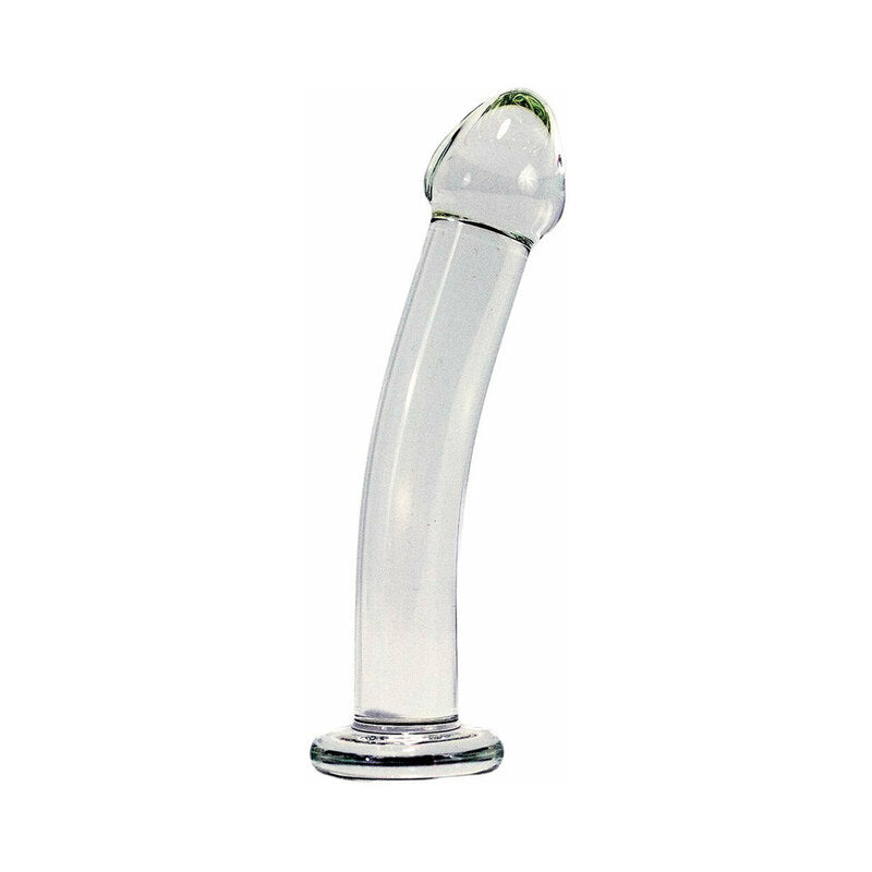 Crystal Delights Harnessable Dildo Clear - Red Garter