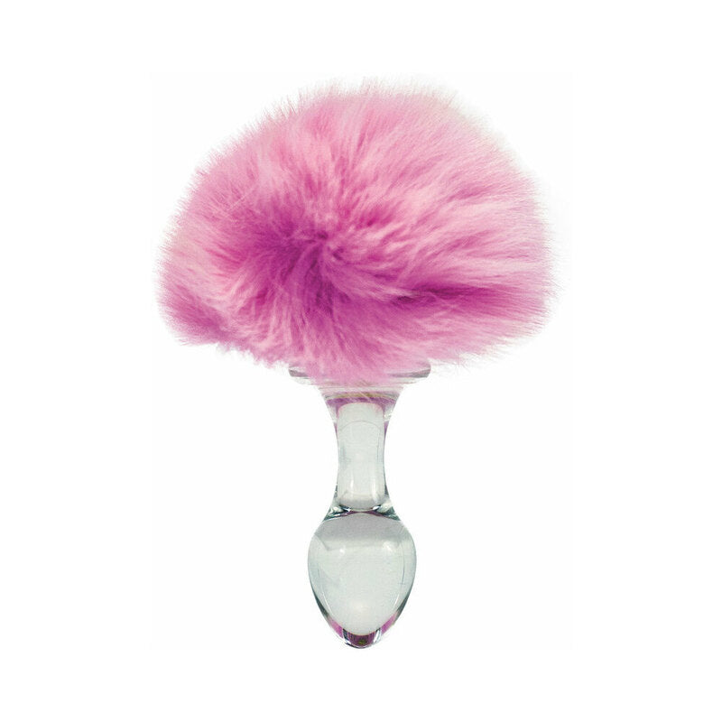 Crystal Delights Magnetic Bunny Tail Plug Pink - Red Garter