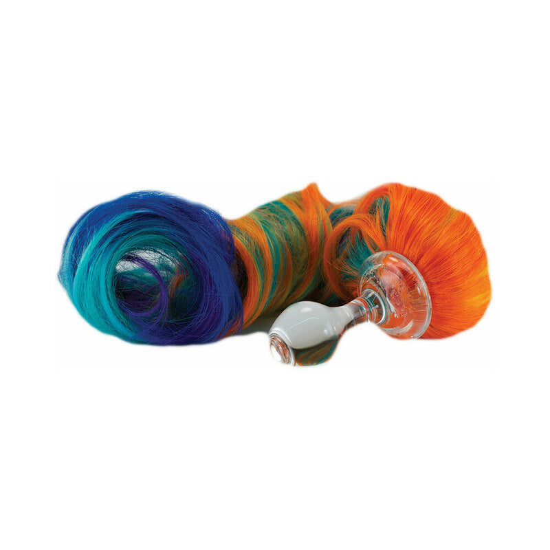 Crystal Delights Minx Pony Tail Plug Rainbow - Red Garter