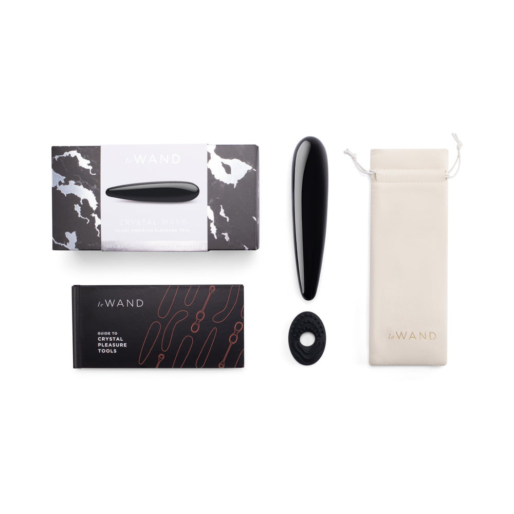 Le Wand Crystal Wand Black Obsidian - Red Garter