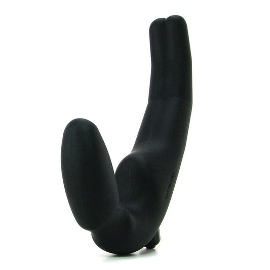 Wet For Her FOUR Vibrating Strapless Strap-On Black - Red Garter