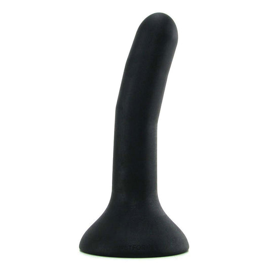 Wet For Her FIVE Small 5.1 in. Dildo Black - Red Garter