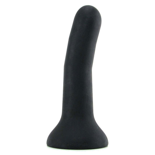 Wet For Her FIVE Medium 5.1 in. Dildo Black - Red Garter