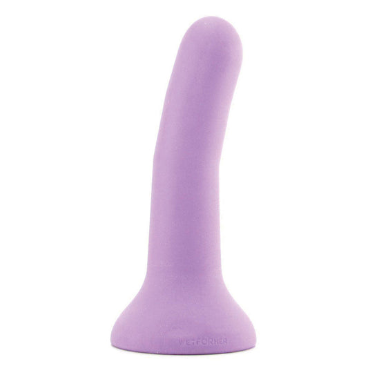 Wet For Her FIVE Large 5.5 in. Dildo Purple - Red Garter