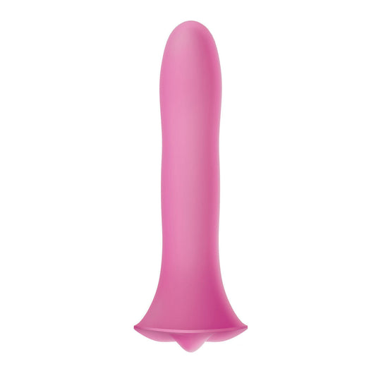 Wet For Her FUSION Medium 5.3 in. Dildo Pink - Red Garter
