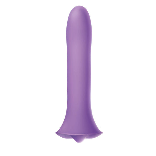 Wet For Her FUSION Large 5.7 in. Dildo Purple - Red Garter
