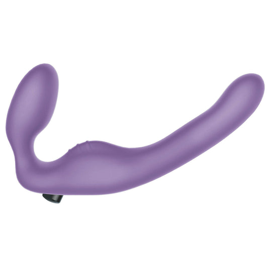 Wet For Her UNION Small Vibrating Strapless Strap-On Purple - Red Garter
