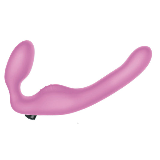 Wet For Her UNION Medium Vibrating Strapless Strap-On Pink - Red Garter