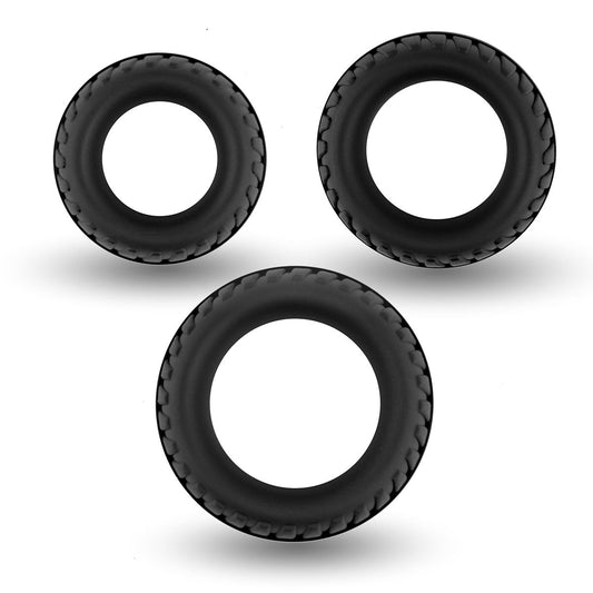 Velv''Or Rooster Floki 3-Piece Cock Ring Set - Red Garter