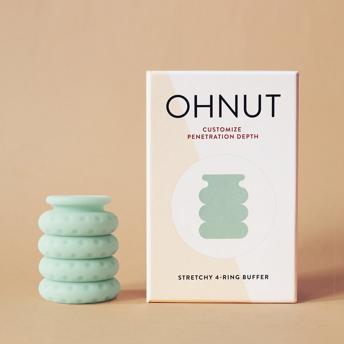 Ohnut Depth-Limiting Rings 4-Pack Jade - Red Garter