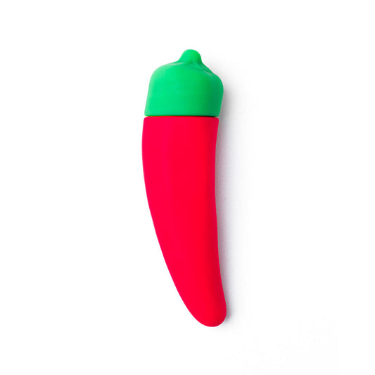 Emojibator Chili Pepper Emoji Vibrator - Red Garter