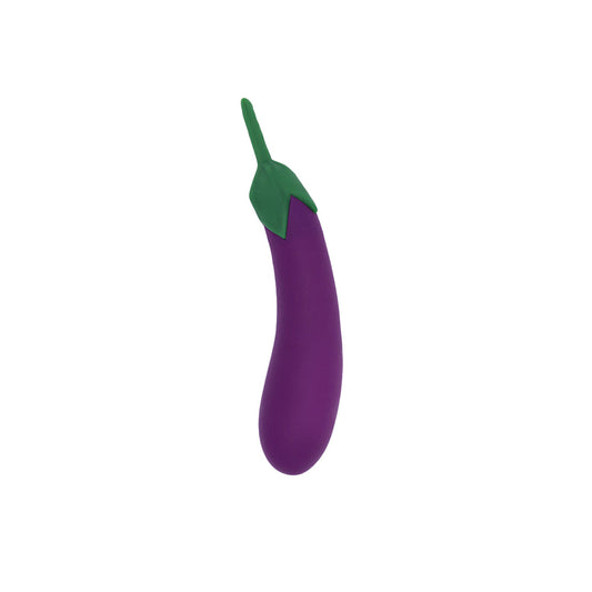 Emojibator Eggplant XL Emoji Vibrator - Red Garter