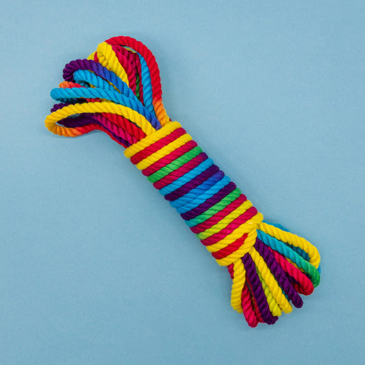 Emojibator Funfetti Rainbow Bondage Rope 26.25 ft. - Red Garter