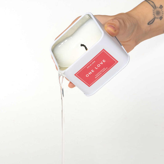 Eye of Love One Love Attract Him Pheromone Massage Candle - Red Garter