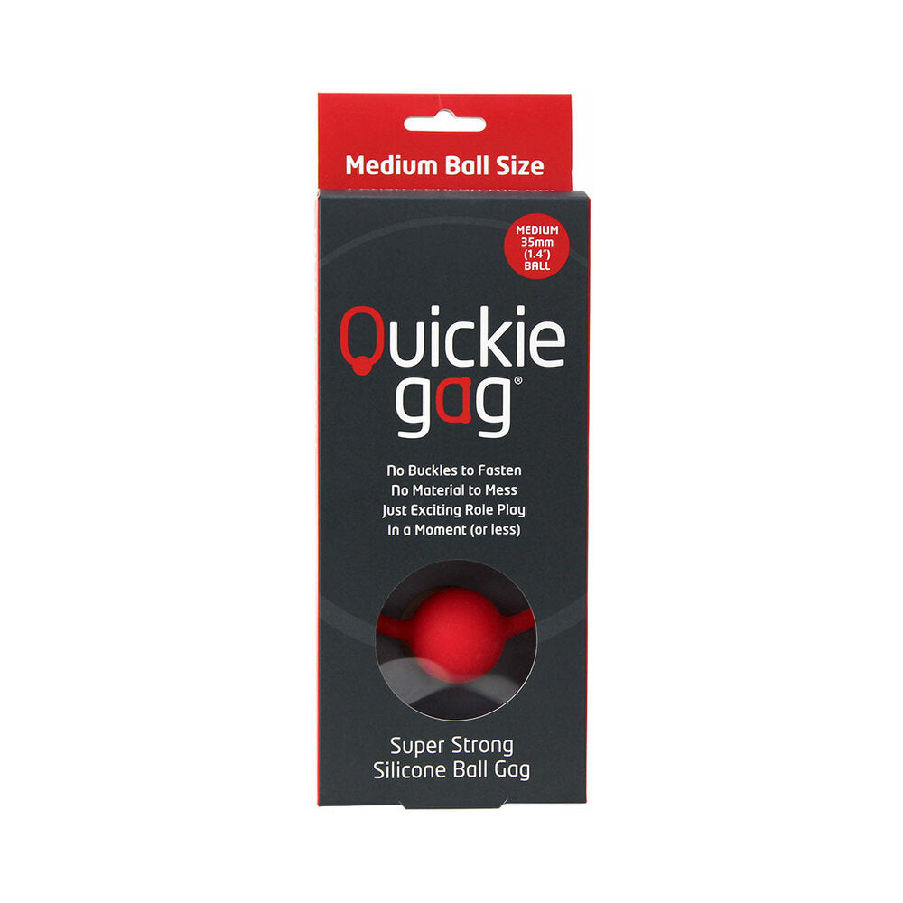 Quickie Ball Gag Medium Red - Red Garter