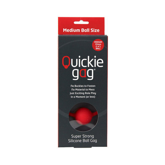 Quickie Ball Gag Medium Red - Red Garter