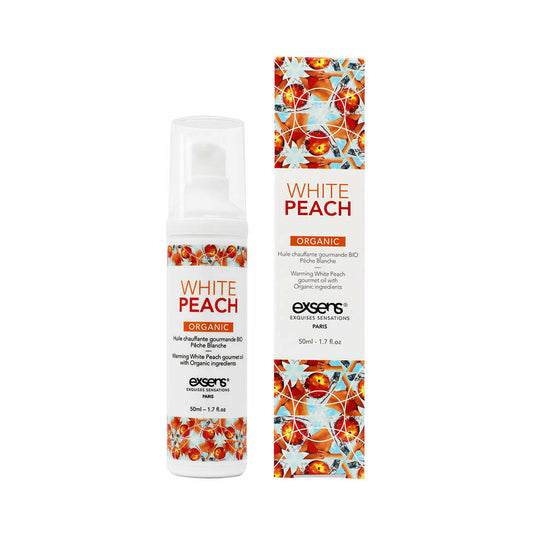Exsens Warming Massage Oil White Peach 1.7 oz. - Red Garter