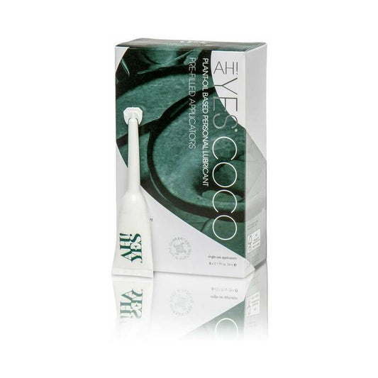 AH! YES COCO Plant-Oil Based Personal Lubricant Applicators 6-Pack 0.17 oz. - Red Garter