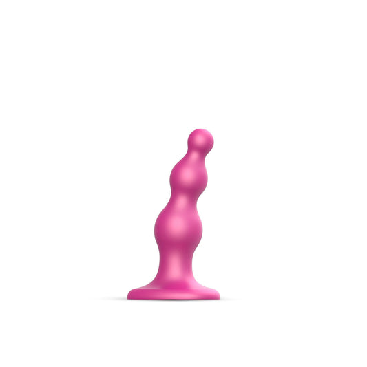 Strap-On-Me Dildo Plug Beads Small Raspberry - Red Garter