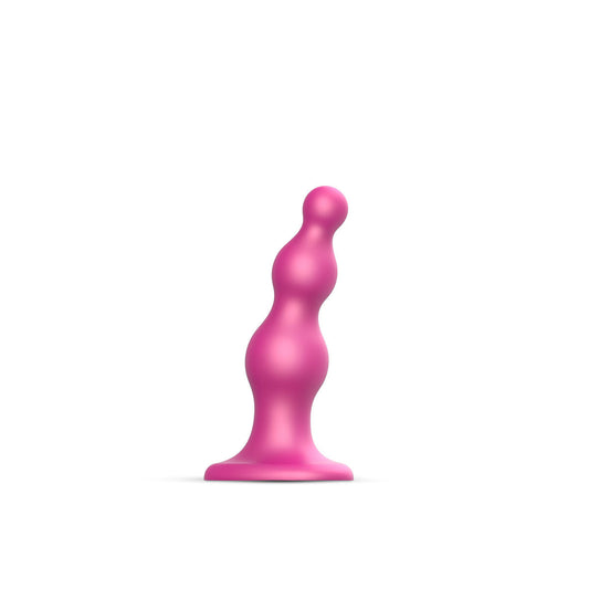 Strap-On-Me Dildo Plug Beads Medium Raspberry - Red Garter